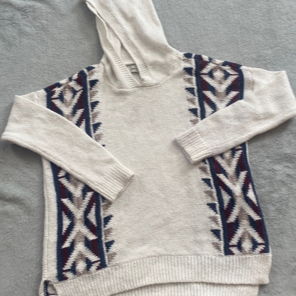white sweater with print